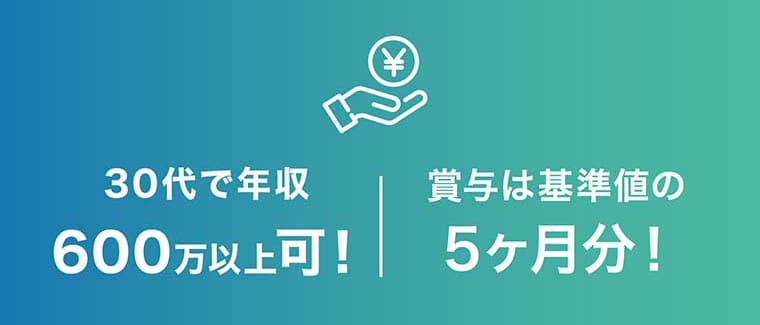 30代で年収600万以上可!
